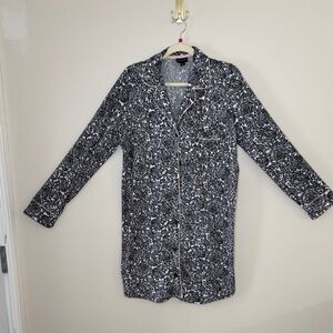 Tahari Black and White Floral Lounge Dress Size L